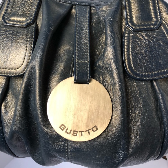 Gustto Iridescent Blue/Gold Tone Bag. - Picture 4 of 10